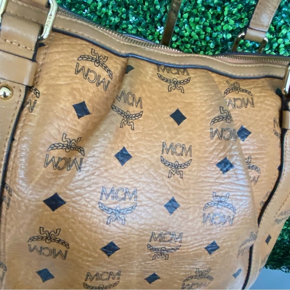 MCM Tan Visetos Convertible Shopper Tote Bag - Picture 11 of 16